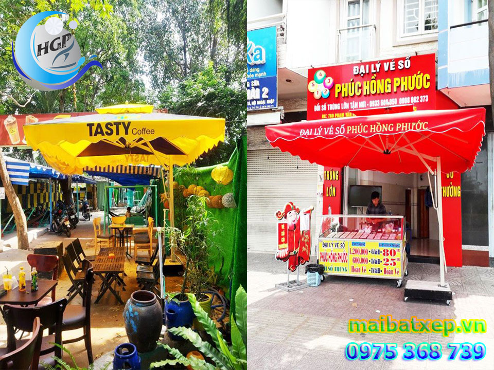 Mẫu Dù Che Nắng Mưa Quán Cafe Ngoài Trời Tại Quận Phú Nhuận
